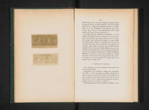 Photographic reproduction of a print of grotesque ornaments and two putti