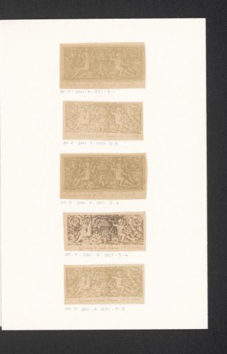 Photographic reproduction of a print of grotesque ornaments and two putti