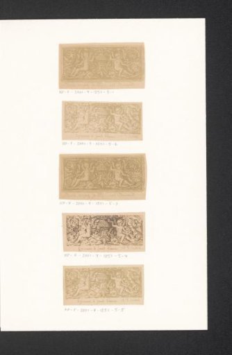 Photographic reproduction of a print of grotesque ornaments and two putti