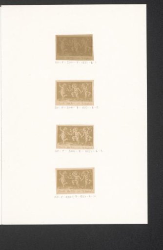 Photographic reproduction of a print of three dancing putti