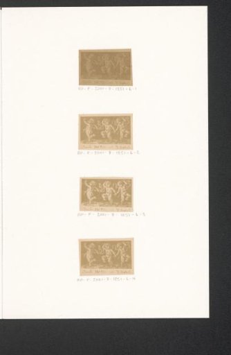Photographic reproduction of a print of three dancing putti