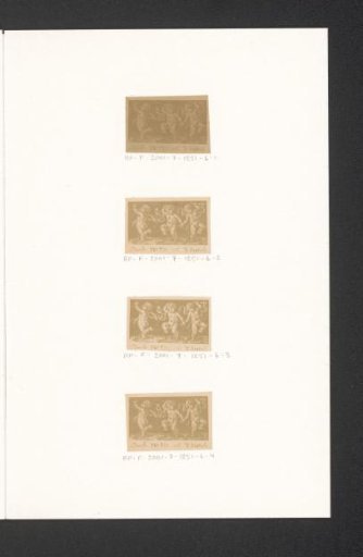 Photographic reproduction of a print of three dancing putti