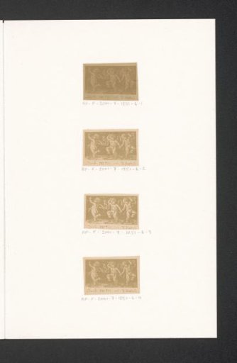Photographic reproduction of a print of three dancing putti
