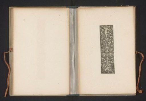 Reproduction of a print of cupids and leafy scrolls, by Heinrich Aldegrever