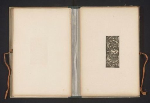 Reproduction of a print of leafy scrolls, by Hans Sebald Beham