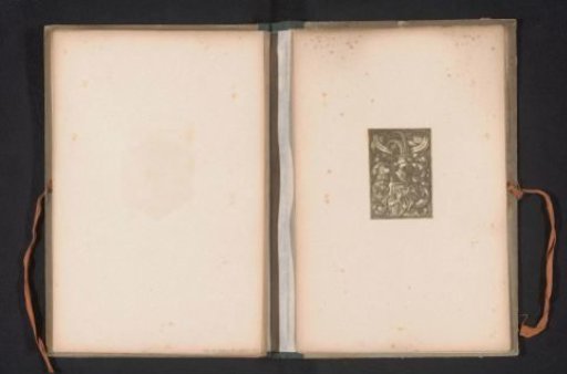 Reproduction of a print of a family coat of arms with an eagle by Hans Sebald Beham
