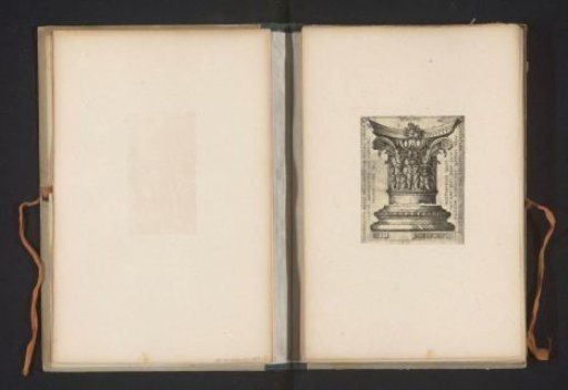 Reproduction of a print of a Corinthian pillar by Hans Sebald Beham after Vitruvius