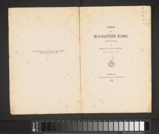 Notice on Jean-Baptiste Madou, Painter