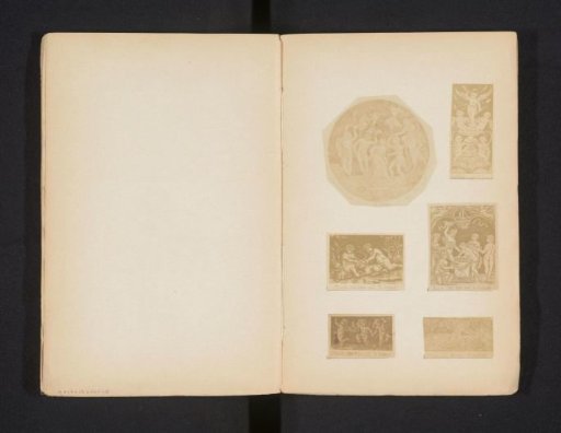 Photographic reproduction of a print of a naked woman, three men, and a satyr