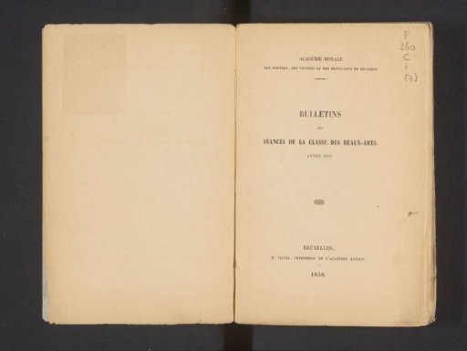 Bulletins des séances de la Classe des beaux-arts / Académie royale des sciences, des lettres et des beaux-arts de Belgique