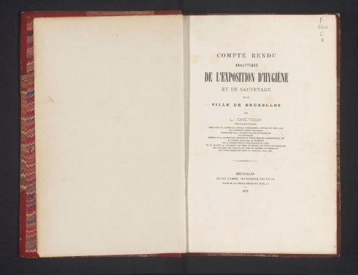 Analytical report of the exhibition of hygiene and rescue in the city of Brussels