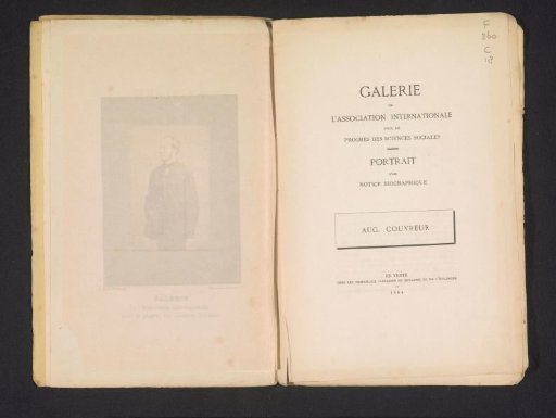 Gallery of the International Association for the Progress of Social Sciences: portrait with biographical notice / [Edouard Sève]