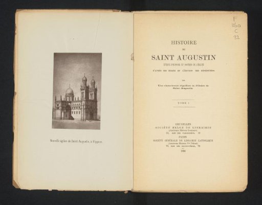 Photographic reproduction of a drawing of the Saint Augustine church in Annaba