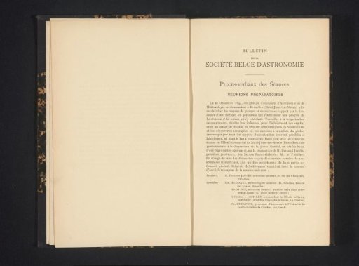 Bulletin of the Belgian Society of Astronomy: Minutes of the Monthly Meetings of the Society and Review of Observation Sciences: Astronomy, Meteorology, Geodesy and Physics of the Globe