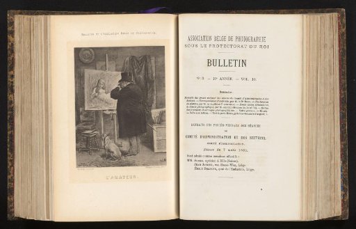 Reproduction of a design depicting a painter in his studio by Eugène van Gelder