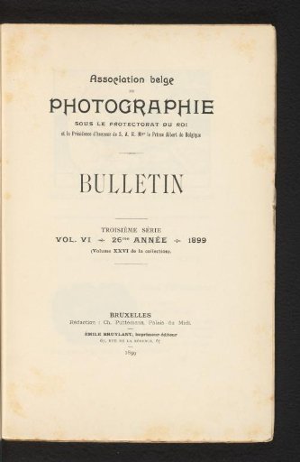 Bulletin / Association belge de photographie