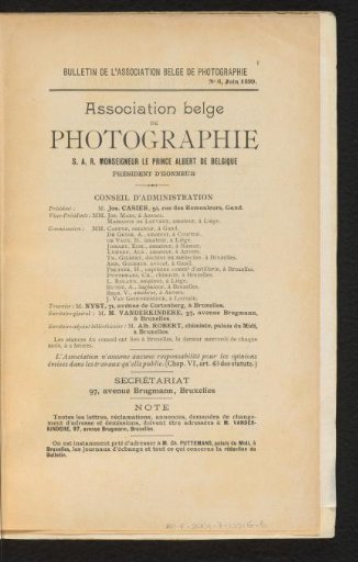 Bulletin / Association belge de photographie