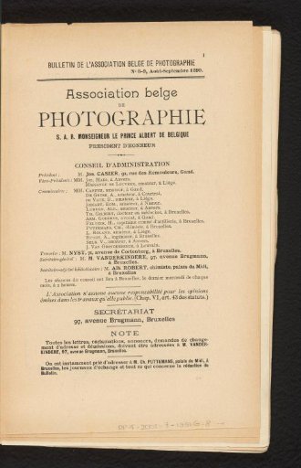Bulletin / Association belge de photographie