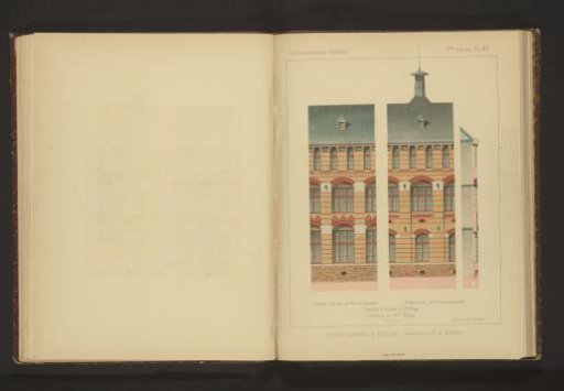 Reproduction of three drawings of the Lycée Lakanal in Sceaux, France