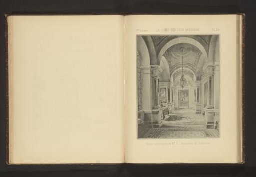 Reproduction of a print of a corridor in a city palace by Henri Toussaint
