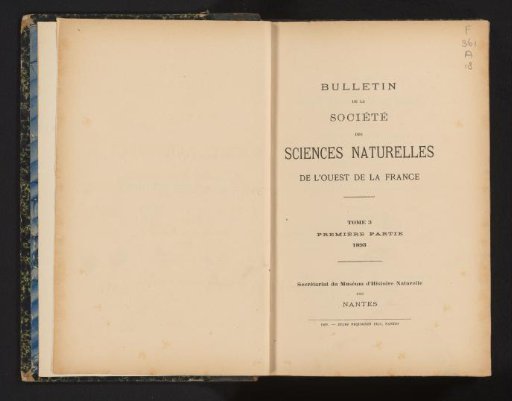 Bulletin of the Society of Natural Sciences of Western France