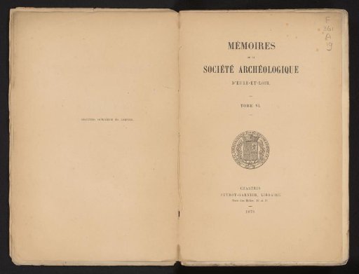 Memoirs of the Archaeological Society of Eure-et-Loire