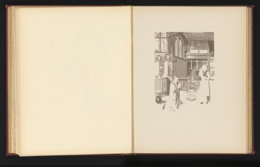 Reproduction of the painting The Miracle of the Broken Sieve, black tone block
