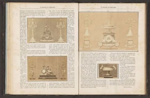 Two Images of a Clock with Two Candlesticks Beside It