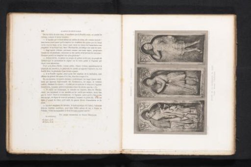 Three woodcuts from the Cathedral of Reims, depicting a priest and two soldiers