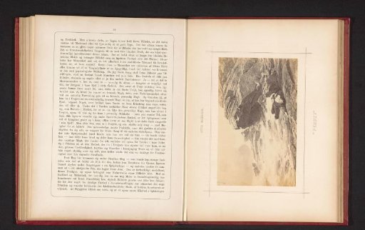 Photographic reproduction of a painting of a stranded man on a rocky coast by Otto Ludvig Sinding