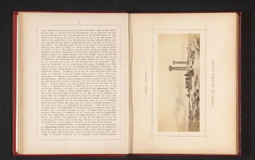 Photographic reproduction of a painting of a settlement in a desert by Harald Jerichau