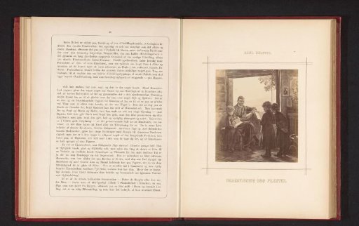 Photographic reproduction of a painting of three boys being whipped by a priest, by Axel Helsted