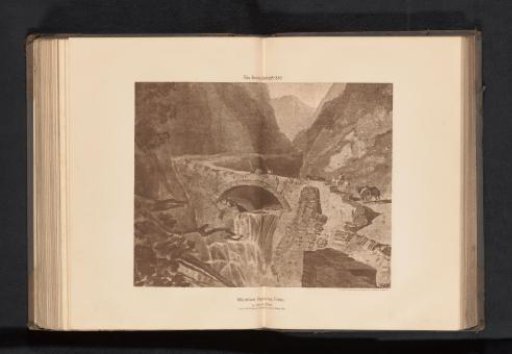Reproduction of a drawing of a mountain pass in Tyrol by John Sell Cotman