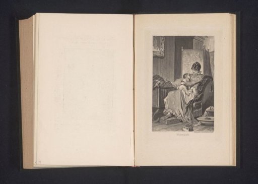 Reproduction of a design of a mother with child in an armchair