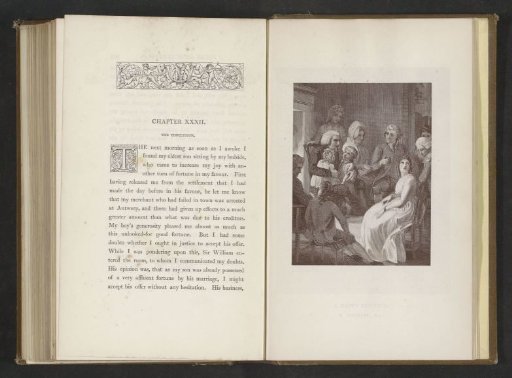 Photographic reproduction of a print by Thomas Stothard, illustrating The Vicar of Wakefield by Oliver Goldsmith
