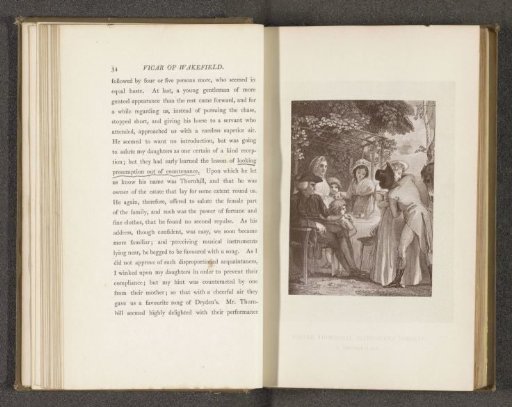 Photographic reproduction of a print by Thomas Stothard, illustrating The Vicar of Wakefield by Oliver Goldsmith