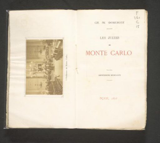 The Thursdays at Monte Carlo: Musical Impressions / Ch.M. Domergue