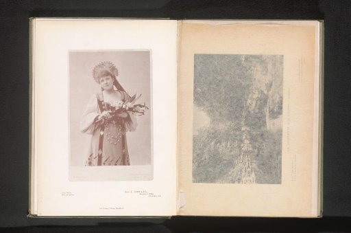 Reproduction of a portrait of an unknown woman with flowers by Alfred Ellis