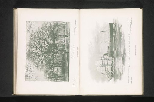 Reproduction of a drawing of a seascape with a steamship and sailing ship by R. Twidle