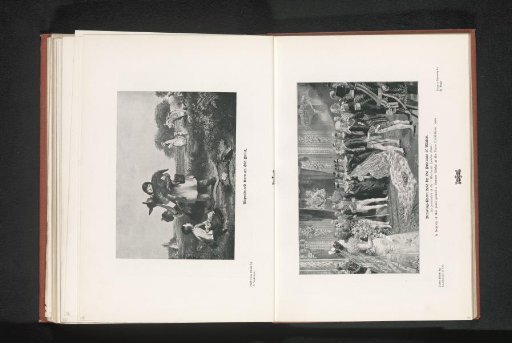 Reproduction of a print of children with a donkey