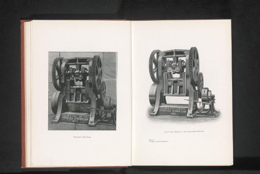 Reproduction of a drawing of a printing press