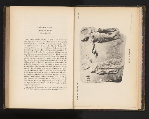 Relief with mythological representation of Apollo with lyre and Artemis