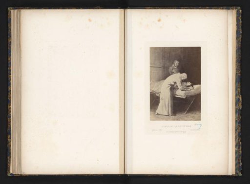 Photographic reproduction of a drawing of Mr. Gillenormand at the body of his son Marius from Les Misérables by Victor Hugo