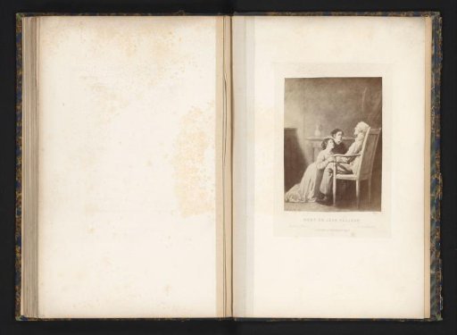 Photographic reproduction of a drawing of the death of Jean Valjean from Les Misérables by Victor Hugo