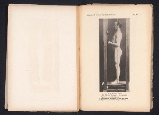 Unknown Nude Man, Profile, in a Wooden Stand