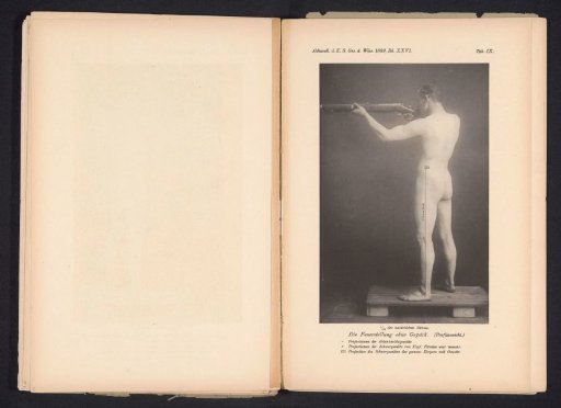 Unknown Nude Man, Profile, with a Rifle in a Shooting Stance