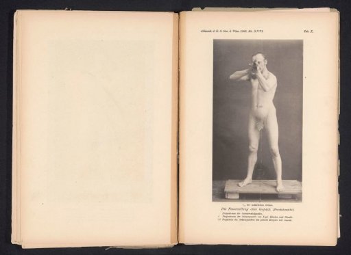 Unknown Nude Man, Front View, with a Rifle in a Shooting Stance