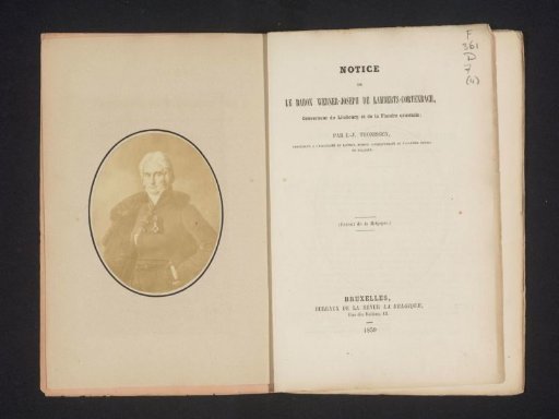 Notice on Baron Werner-Joseph de Lamberts-Cortenbach, Governor of Limburg and East Flanders / by J.-J. Thonissen