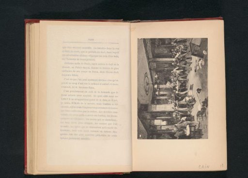 Photographic reproduction of a painting depicting a brawl in the Café de la Rotonde in Paris