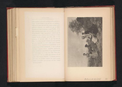 Photographic reproduction of a painting depicting four watercolorists in a meadow